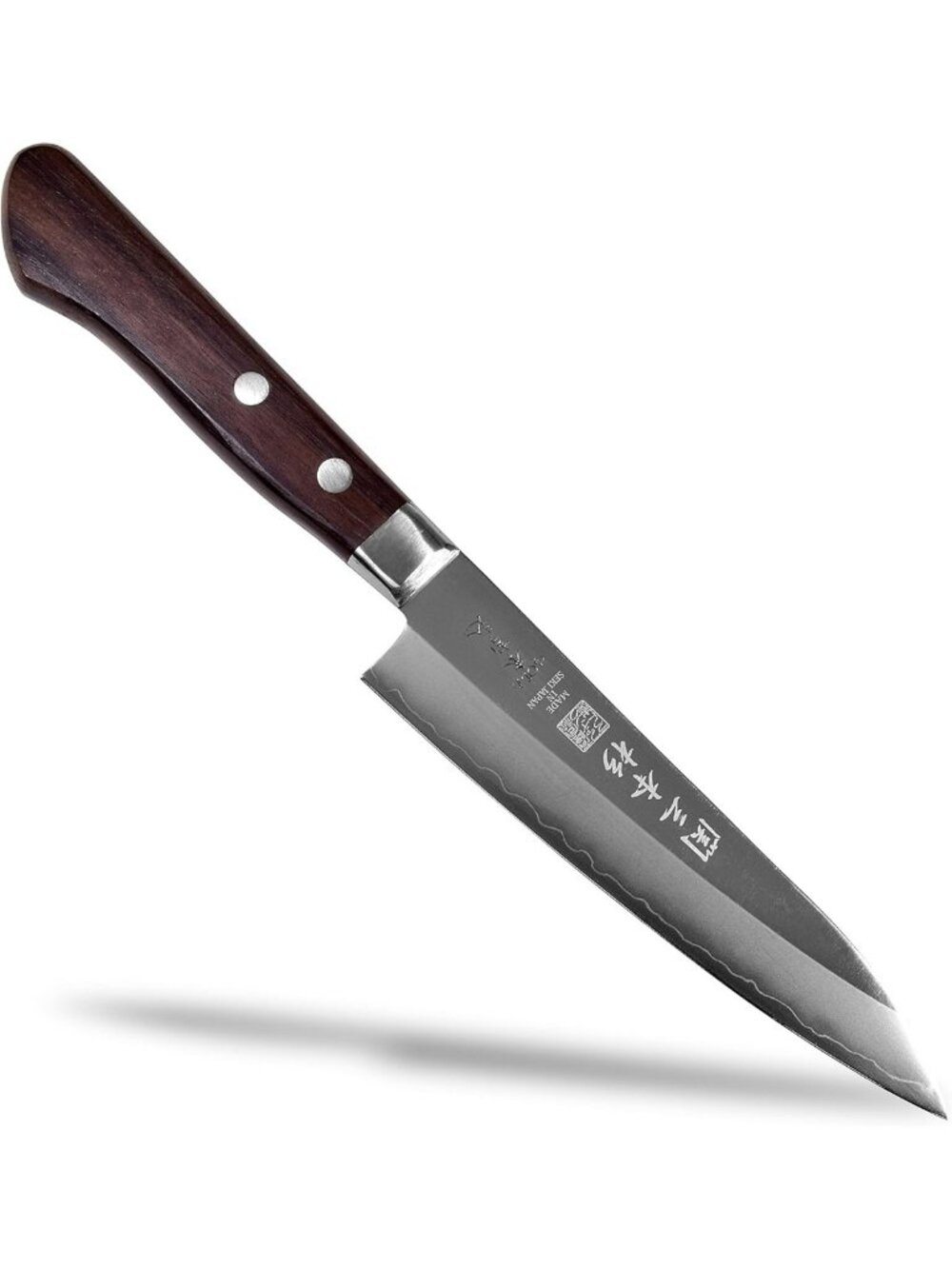 Stainless Steel Japanese Petty Paring Knife with Rosewood Handle - 4.7” Blade